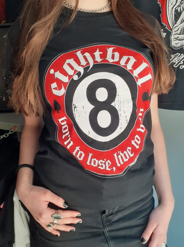 eightball-born to lose live to win girlie tshirt