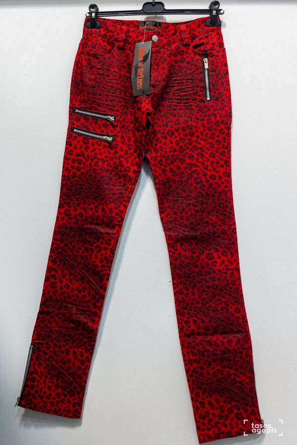 queen of darkness trousers red leopard