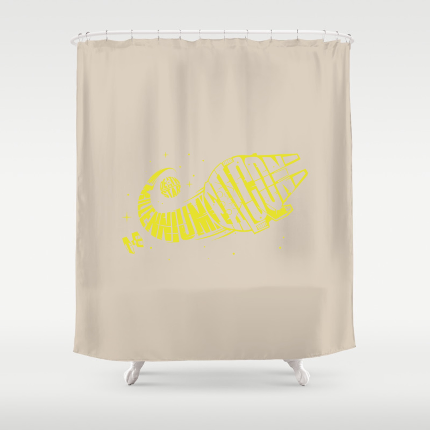 Star Wars “Millenium Falcon” Shower Curtain Beige/Yellow